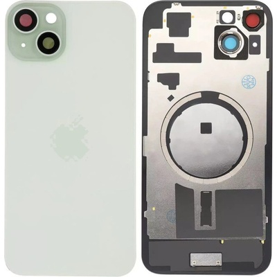Kryt Apple iPhone 15 Plus Sklo Zadního Housingu + Sklíčko Kamery + Kovová Destička + Magsafe Magnet zelený