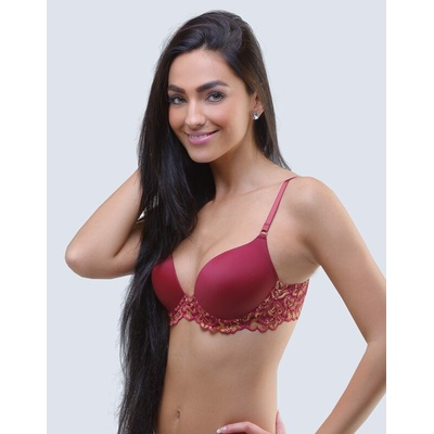 GINA vystužená s krajkou La Femme 17007P fialovohnědá