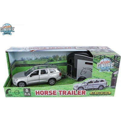 Kids Globe Traffic Volvo EX90 kov s prívesom pre kone 28cm spätný chod