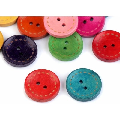 Dřevěný dekorační knoflík 25 kusů