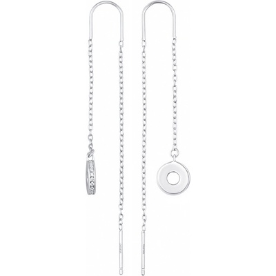 SILVEGO Stříbrné visací řetízkové náušnice Dora s Brilliance Zirconia JJJ1442ES