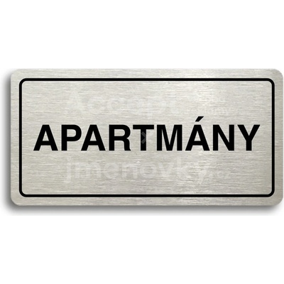 ACCEPT Piktogram APARTMÁNY - stříbrná tabulka - černý tisk