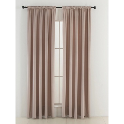 MKLuzkoviny.cz Sametové zatemňovací závěsy Cesar pudrové - 140 x 250 cm (2ks) - řasící stuha