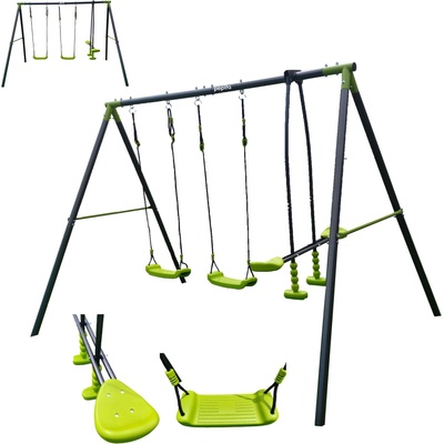 Pepita deluxe стоманена градинска люлка за 4 лица с люлки - lime (NS811)