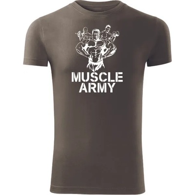 DRAGOWA Фитнес тениска с къс ръкав Muscle Army Team, маслиненозелена, 180 г/м2 (4201)