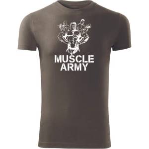 DRAGOWA Фитнес тениска с къс ръкав Muscle Army Team, маслиненозелена, 180 г/м2 (4201)