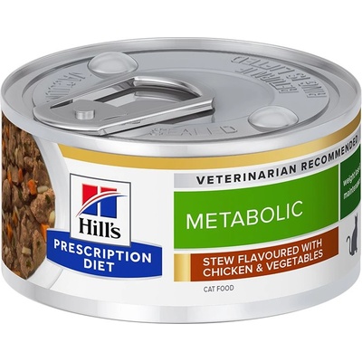 Hill's Hill s Prescription Diet Metabolic Stew Регулация на теглото консервирана храна за котки 82 г
