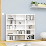 vidaXL CD шкаф, бял, 100x23x89, 5 см, инженерно дърво (801787)
