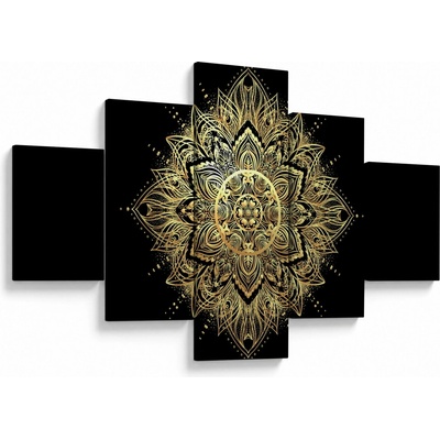 Obraz - Mandala bohatstvo, päťdielne 125x70 cm