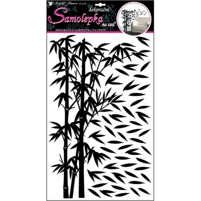 Anděl 10150 samolepící dekorace bambus černý s lístky 60x32cm