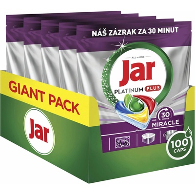 Jar Platinum Plus Miracle G kapsle do myčky 5 x 20 ks – Sleviste.cz