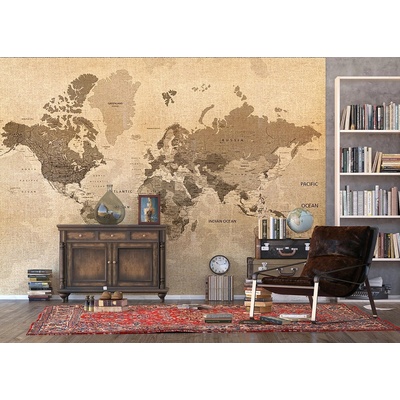 AG Design FTNXXL-1215 vliesová fototapeta Mapa rozměry 360 x 270 cm