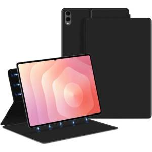 Gigapack Samsung Tab S11 Ultra 5G GIGAPACK Tok стоящ, с кожен ефект, активен FLIP, държач за настолен компютър, ЧЕРЕН GP-177294 (GP-177294)