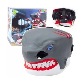 LeanToys Shark Mask Opening Mouth Lights Sounds Adjustable Strap