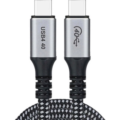 Choetech Здрав USB4 кабел с въжена оплетка и дисплей, за устройства с USB-C порт - Choetech XCC-1040 USB4 USB-C to USB-C Cable 240W (120 см) (черен) (XCC-1040)