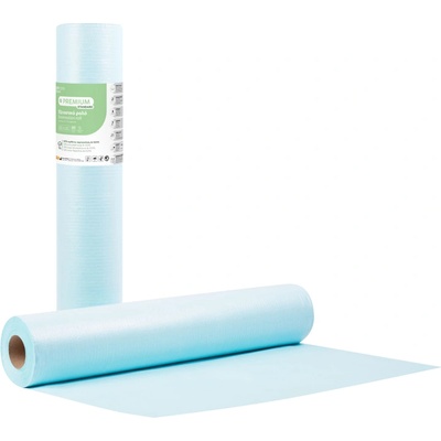 SoftCare Soft Care Premium Standard ролка за преглед, двуслойна хартия и PE, светлосиня, 50см x 50м (108.023.SB)