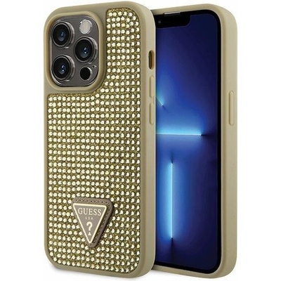 GUESS Кейс Guess GUHCP14LHDGTPD за iPhone 14 Pro 6.1", златист / златист, твърд, Rhinestone Triangle (GUE002857-0)