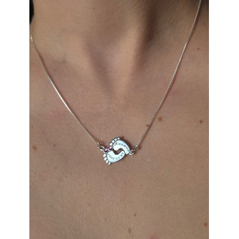 Kathryn' s Bracelets Сребърно колие Бебешки крачета - Персонализирано колие за Майка (СКБК1)