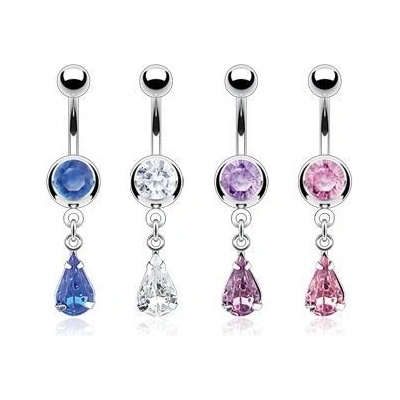 Šperky4U piercing do pupíku čiré zirkony WP01254-B