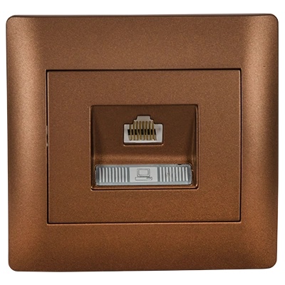 ELMARK Rhyme КОМПЮТЪРЕН КОНТАКТ rj45 (cat6e) КАФЕ МЕТАЛИК (112866e)