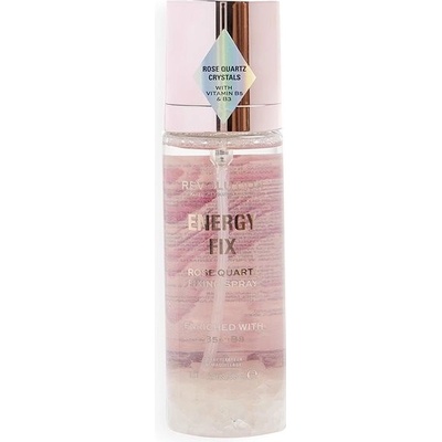 Makeup Revolution Crystal Aura Energy Fix fixačný sprej s ružovou vodou 85 ml