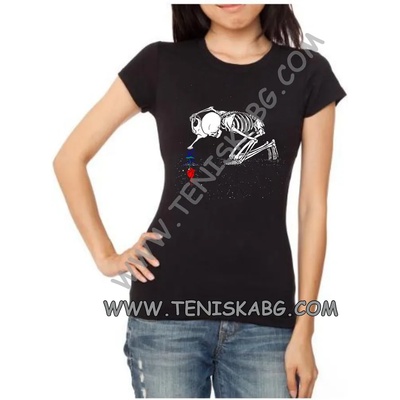 Fruit of the Loom Тениска - Скелет с цвете