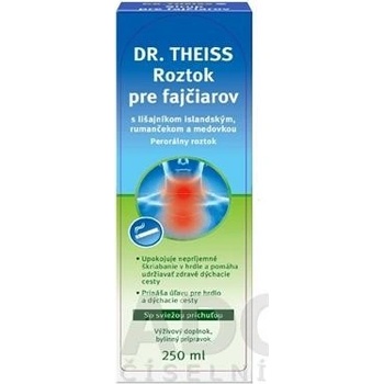 Dr.Theiss Sirup pre fajčiarov s lišajníkom rumančekom a medovkou 250 ml