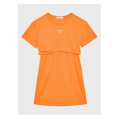 Calvin Klein Jeans Ежедневна рокля Overlap IG0IG01959 Оранжев Regular Fit (Overlap IG0IG01959)