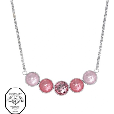 CRYSTalp Ocelový náhrdelník se Swarovski krystaly 12443.ROS.E