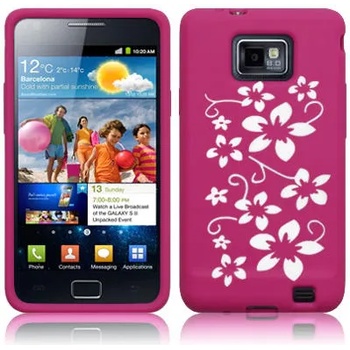 Image 1 of Samsung Galaxy S2 i9100 Flora Силиконов Калъф Розов + Протектор
