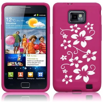 Samsung Galaxy S2 i9100 Flora Силиконов Калъф Розов + Протектор