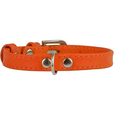 COLLAR Плосък кожен нашийник оранжев 19 - 25см, 9мм