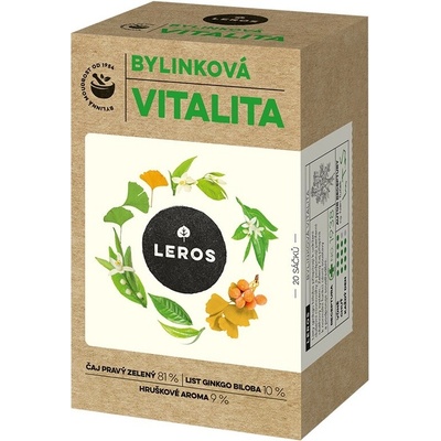 Leros Bylinková vitalita porcovaný čaj 20 x 2 g