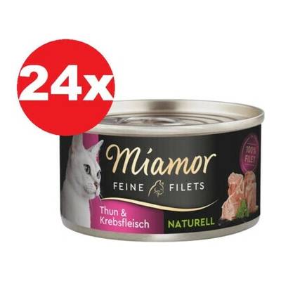 MIAMOR Feine Filets Naturell Tuna&Crab 24× Tuniak a krab vo vlastnej šťave 80 g