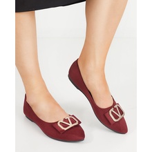 Resti Women's burgundy ballerinas with an ornament on the toe Cavo Footwear biele tmavočervené
