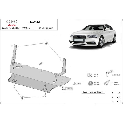 Scut Motor - Румъния Метална кора под двигател audi a4 (8w, b9) от 2015 (73588)