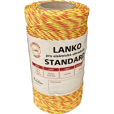 Lanko STANDARD pro el. ohradník, 3x0,20 mm Niro, 250 m, žluto-oranž.