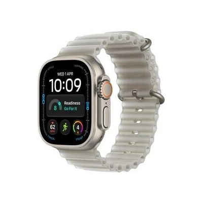 Apple Watch Ultra 4 GPS + Cellular 49 mm prírodný titán, priesvitne sivý oceánsky remienok MJAD4QC/A
