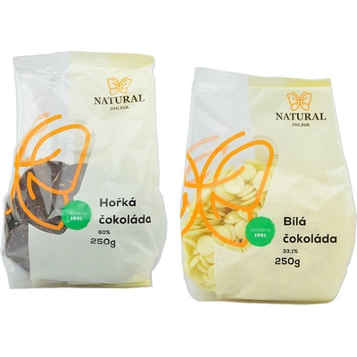 Natural Jihlava Čokoláda kúsky - Horká čokoláda 60% 250 g