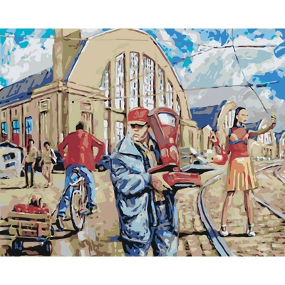 zuty Malování podle čísel Městský spěch 100 x 80 cm vypnuté plátno na rám