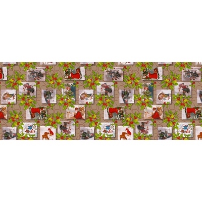 Sanem Plastik 1575 PVC ubrus Florista Vánoční střípky 140x160 cm