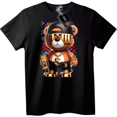 NOONEBRAND Тениска Милионерски Мечок Златен - XS, Black