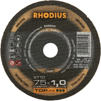 RHODIUS Extra tenký mini řezný kotouč XT10 MINI 75 x 1,0 x 10,00 TOPline 206803