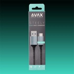 AVAX Кабел за зареждане usb-a към usb-c, 3a, 1, 5 м, стоманено сив avax_cb301g (avax_cb301g)
