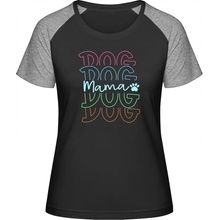 MyMate Predĺžené Tričko MY120 Farebný nápis DOG Mama Black / Heather Black