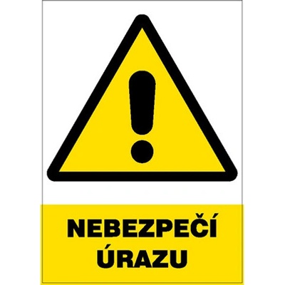 Značka Nebezpečí úrazu, samolepicí fólie, 210 × 297 mm BZ FE407