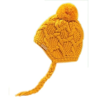 dětská celopodšitá pletená čepice Pletex H114 hořčicová