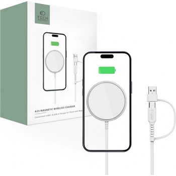 Image 1 of Tech-Protect Безжично зарядно устройство MagSafe от Tech-Protect QI15W-A25 - Бяло (9490713934449)