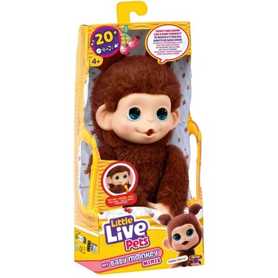 Little Live Pets Mini Maki opička interaktívne plyšové zvieratko Chikki Cherry