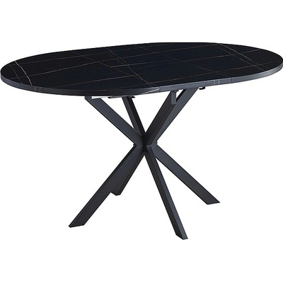 Textilomanie Rozkládací jídelní stůl GASTON černý mramorový dekor